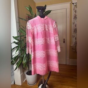 Vintage 1960s Bubblegum Pink Lace Babydoll Dress